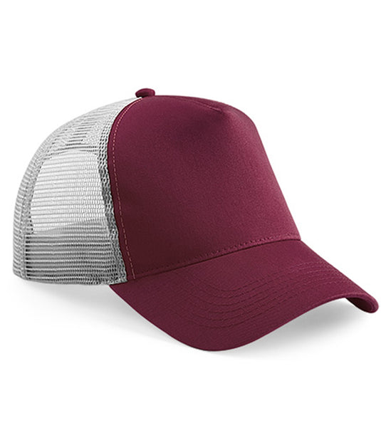 Beechfield Snapback Trucker Cap | Burgundy/Grey